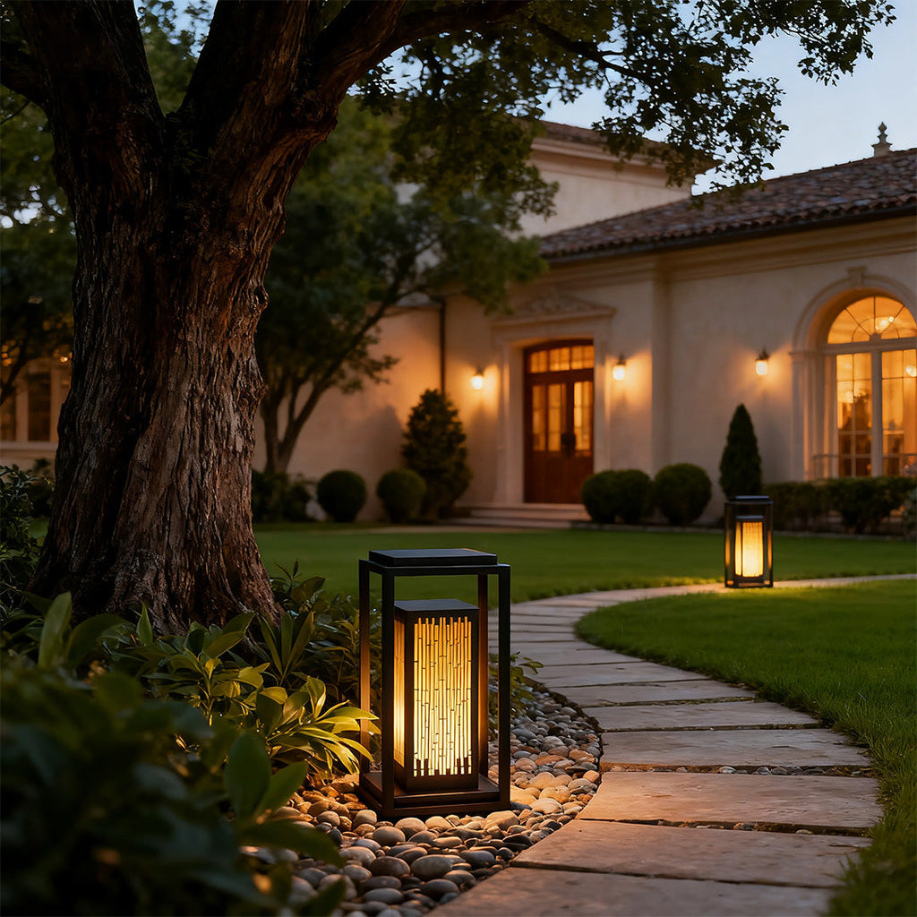 WINTHROP GEOMETRIC OUTDOOR LANTERN WITH WATER-RESISTANT DESIGN