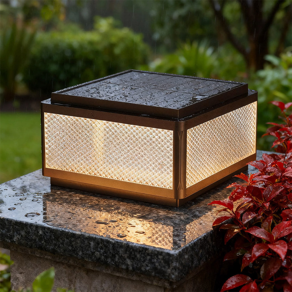 WINCHESTER SQUARE OUTDOOR PILLAR LANTERN - WATER-RESISTANT ILLUMINATION