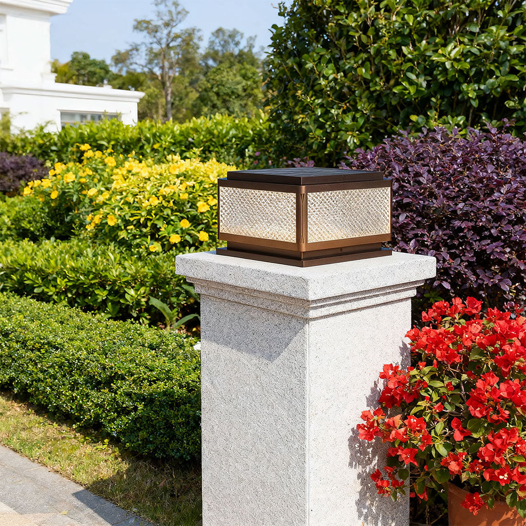 WINCHESTER SQUARE OUTDOOR PILLAR LANTERN - WATER-RESISTANT ILLUMINATION