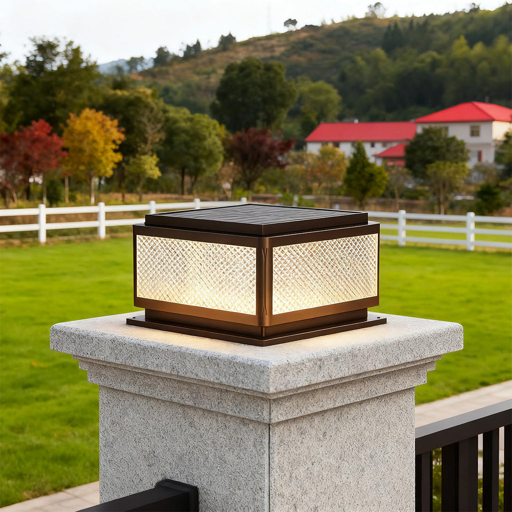 WINCHESTER SQUARE OUTDOOR PILLAR LANTERN - WATER-RESISTANT ILLUMINATION