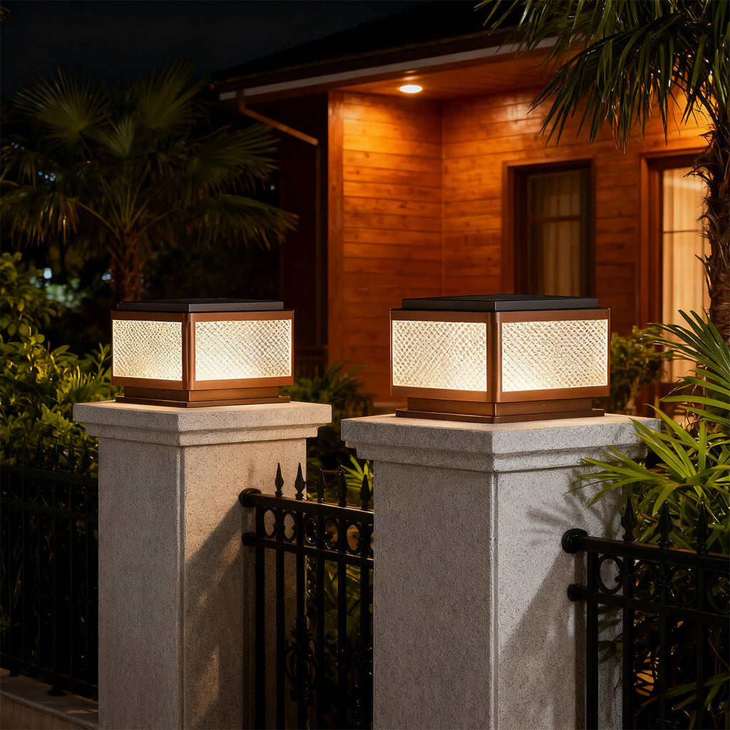 WINCHESTER SQUARE OUTDOOR PILLAR LANTERN - WATER-RESISTANT ILLUMINATION