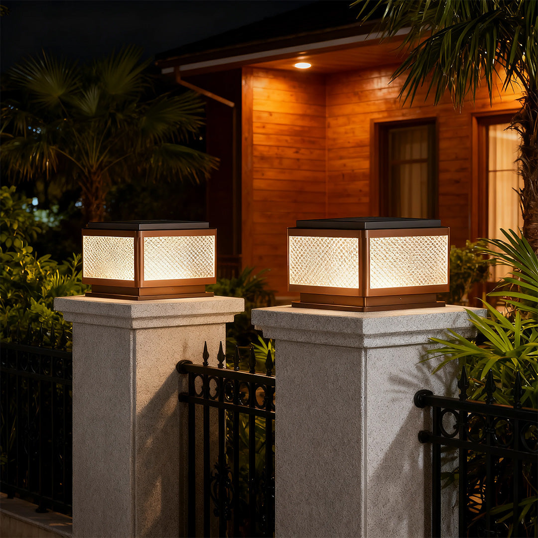 WINCHESTER SQUARE OUTDOOR PILLAR LANTERN - WATER-RESISTANT ILLUMINATION