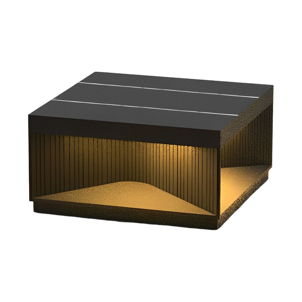 WINDSOR HARBOR SQUARE METAL STRIPED SOLAR GARDEN LIGHT