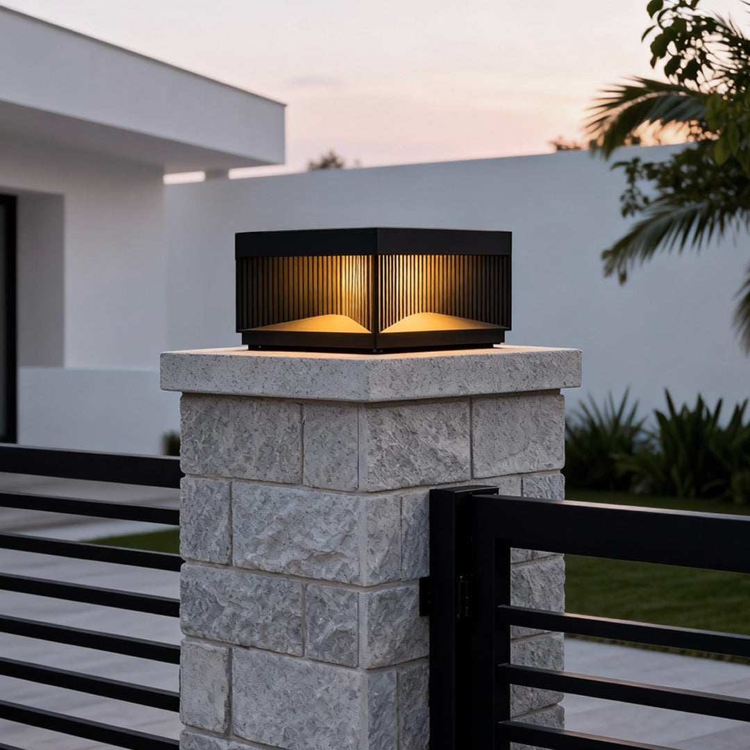 RAVENHALL STRIPED PILLAR GARDEN LANTERN