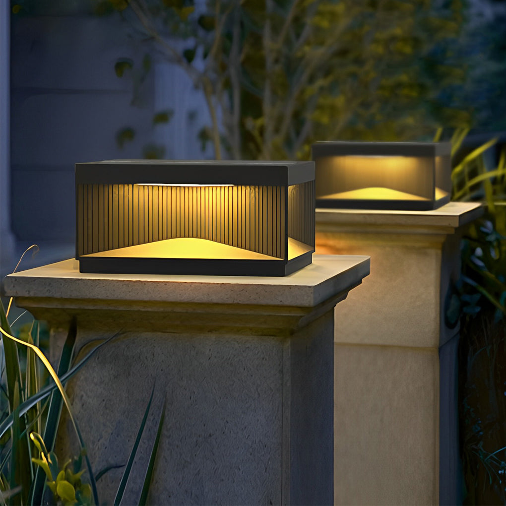 RAVENHALL STRIPED PILLAR GARDEN LANTERN
