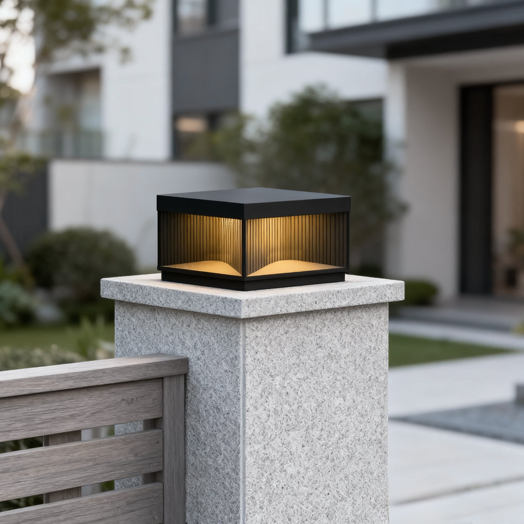 RAVENHALL STRIPED PILLAR GARDEN LANTERN