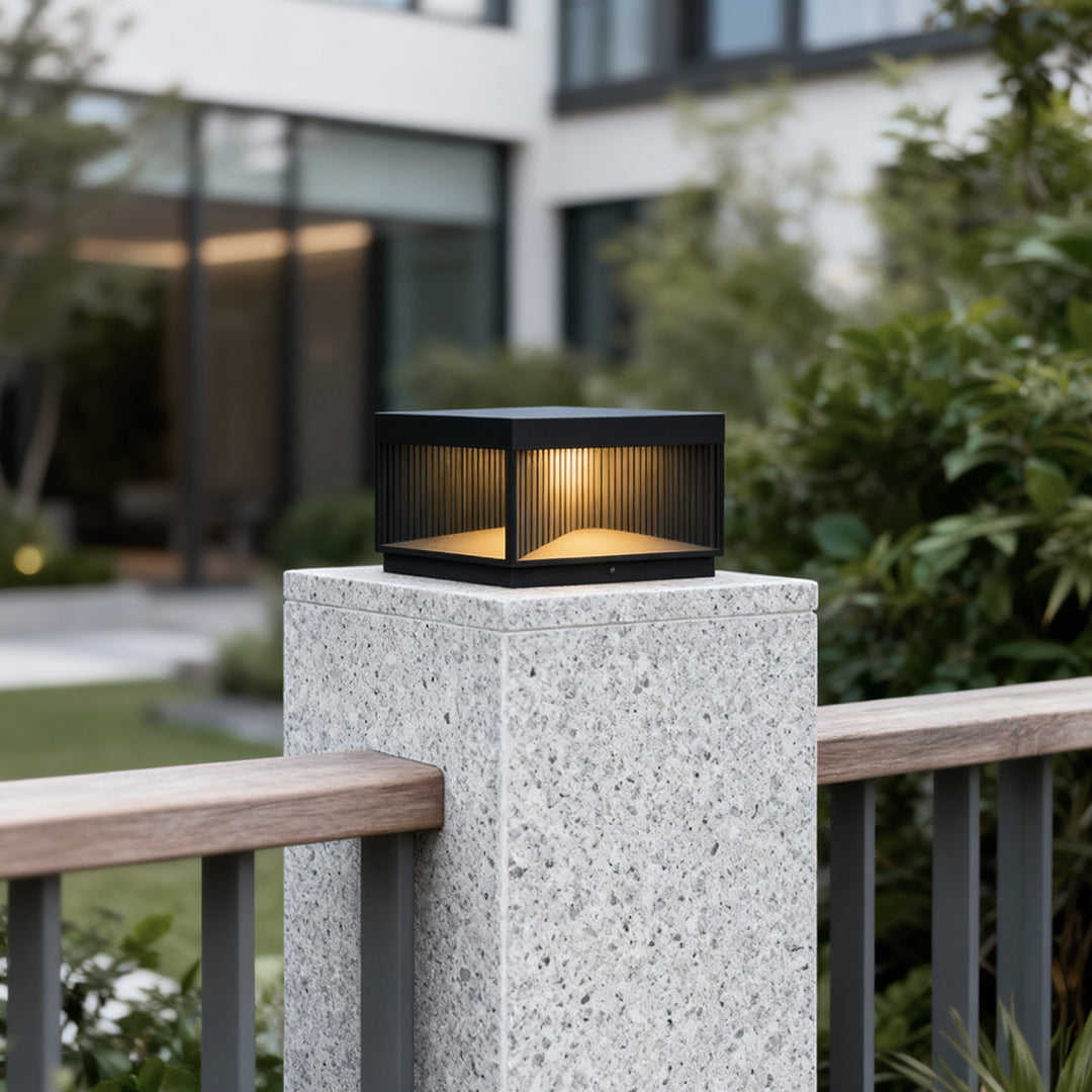 RAVENHALL STRIPED PILLAR GARDEN LANTERN