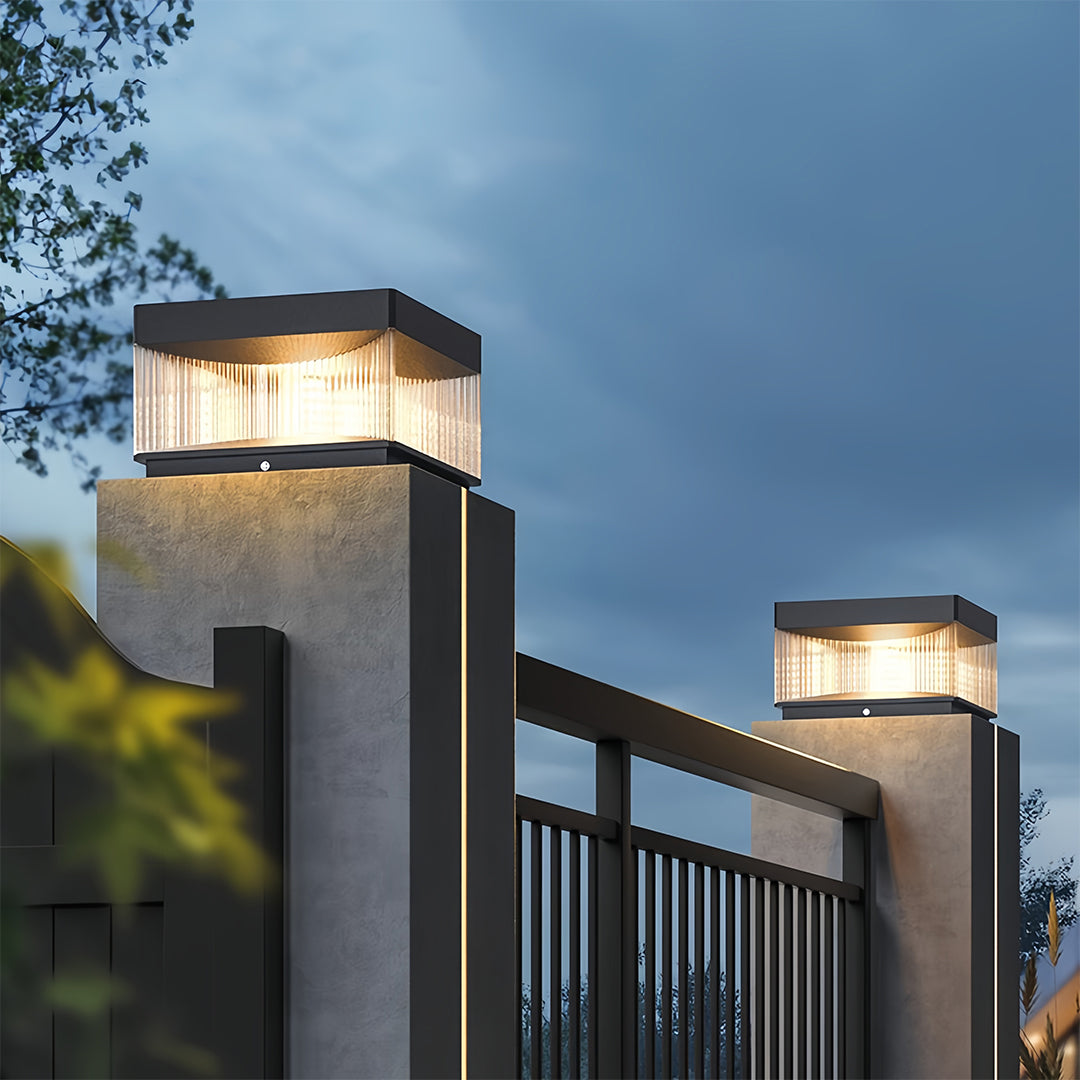 HAWTHORNE SQUARE IRON OUTDOOR POST LANTERN