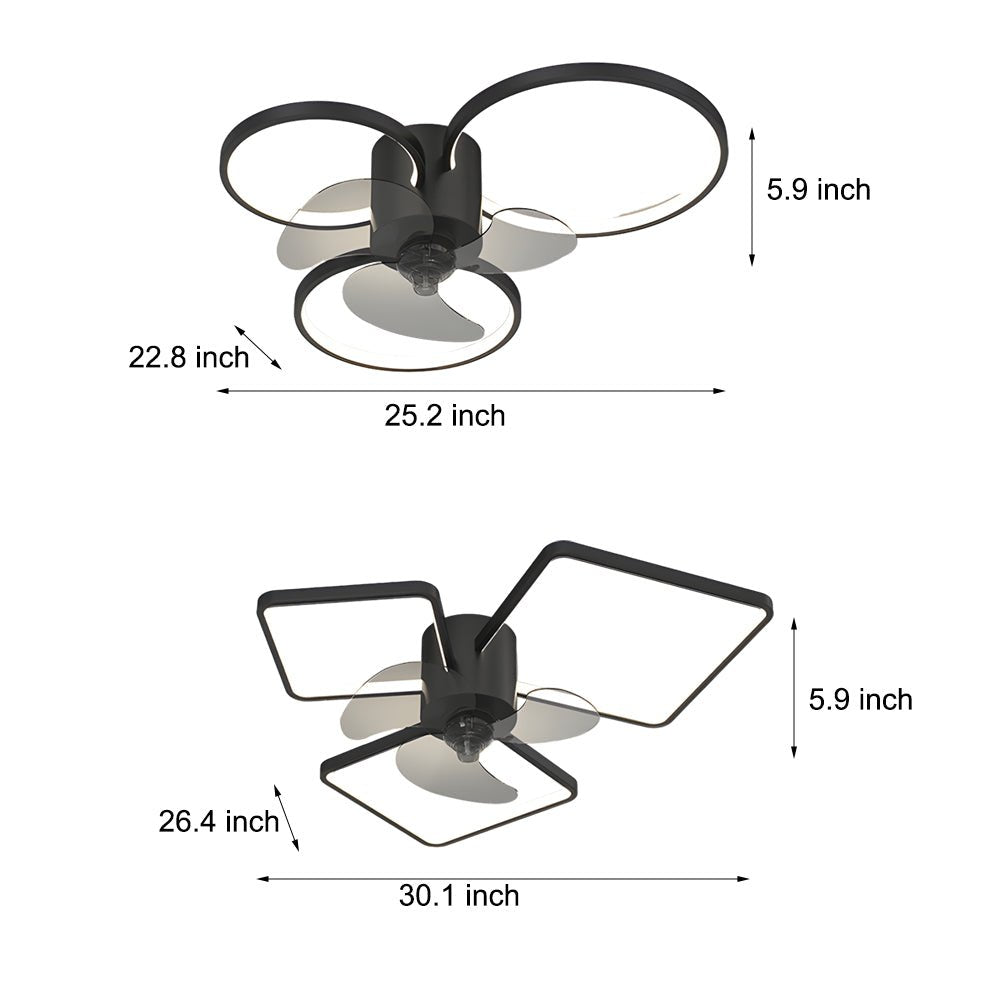 WINDSOR CIRCLE TRIO DIMMER LED CEILING FAN LIGHT