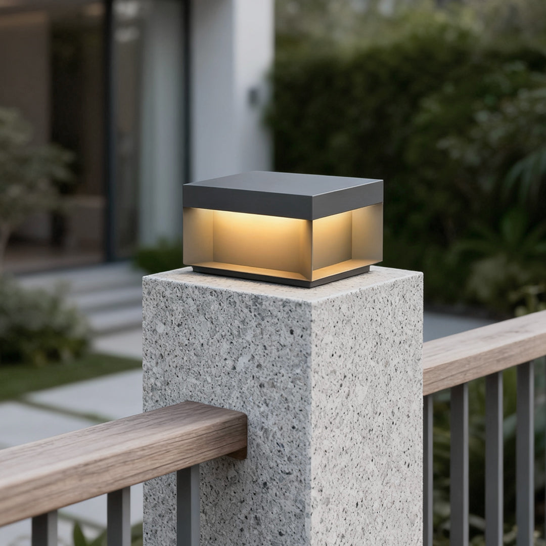 WINTERBOURNE SQUARE LED GARDEN ILLUMINATOR, INDUSTRIAL BLACK FINISH
