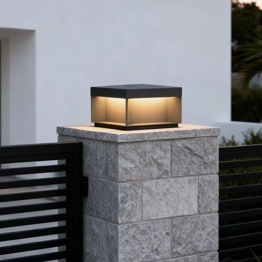 WINTERBOURNE SQUARE LED GARDEN ILLUMINATOR, INDUSTRIAL BLACK FINISH