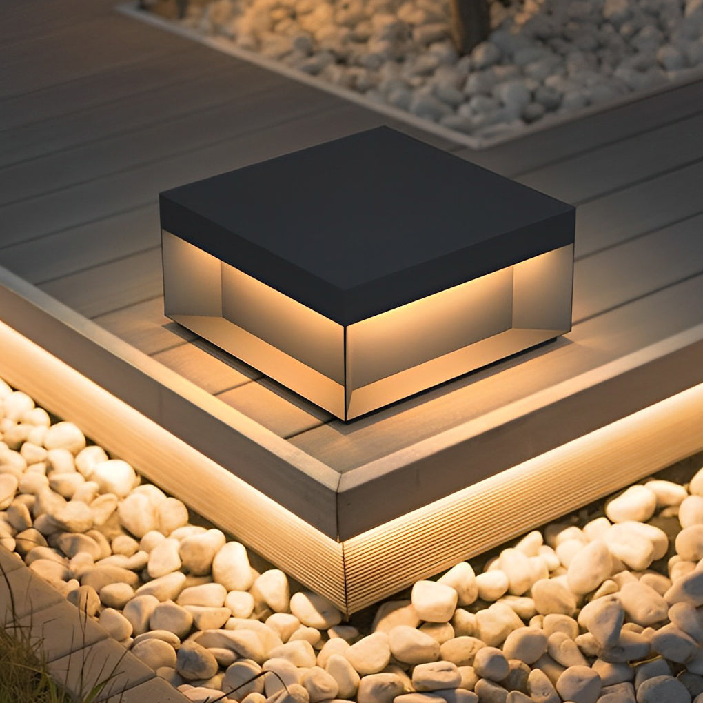 WINTERBOURNE SQUARE LED GARDEN ILLUMINATOR, INDUSTRIAL BLACK FINISH