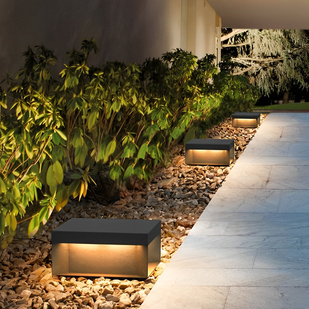 WINTERBOURNE SQUARE LED GARDEN ILLUMINATOR, INDUSTRIAL BLACK FINISH