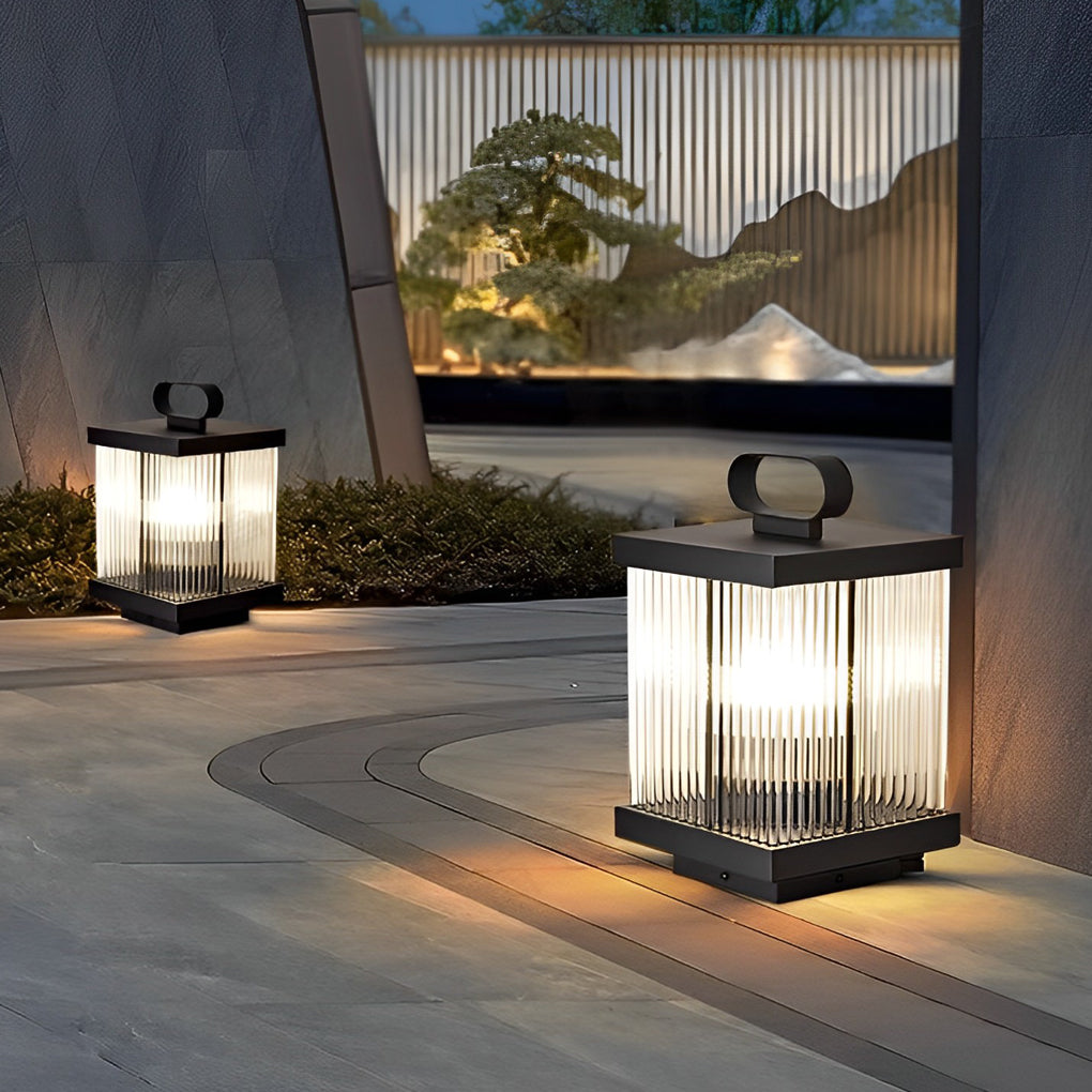 RAVENSCROFT GARDEN RIPPLED SOLAR ILLUMINATOR IN BLACK