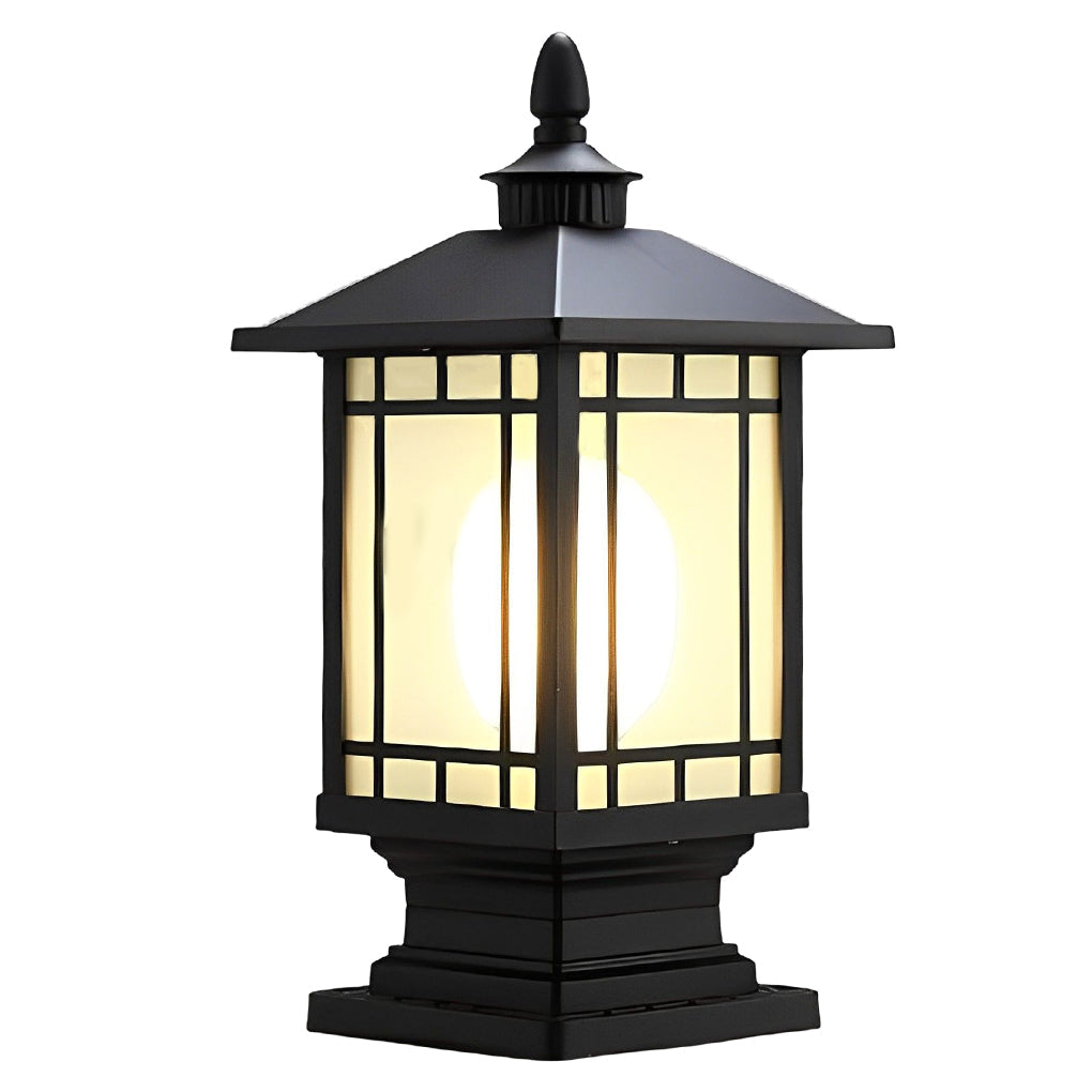 WINCHESTER VINTAGE IRON POST LANTERN - WATER-RESISTANT OUTDOOR ILLUMINATION