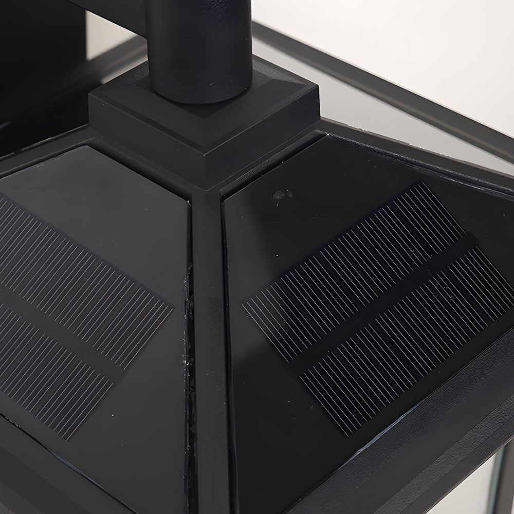 WINTERBOURNE SQUARE SOLAR WALL LANTERN WITH WATERPROOF ALUMINUM AND GLASS
