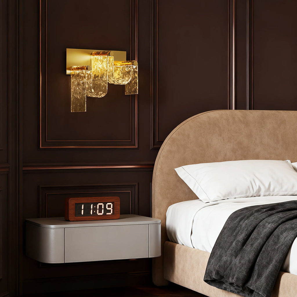 WINTHROP GOLDEN METAL LED WALL SCONCE WITH GLASS ACCENTS