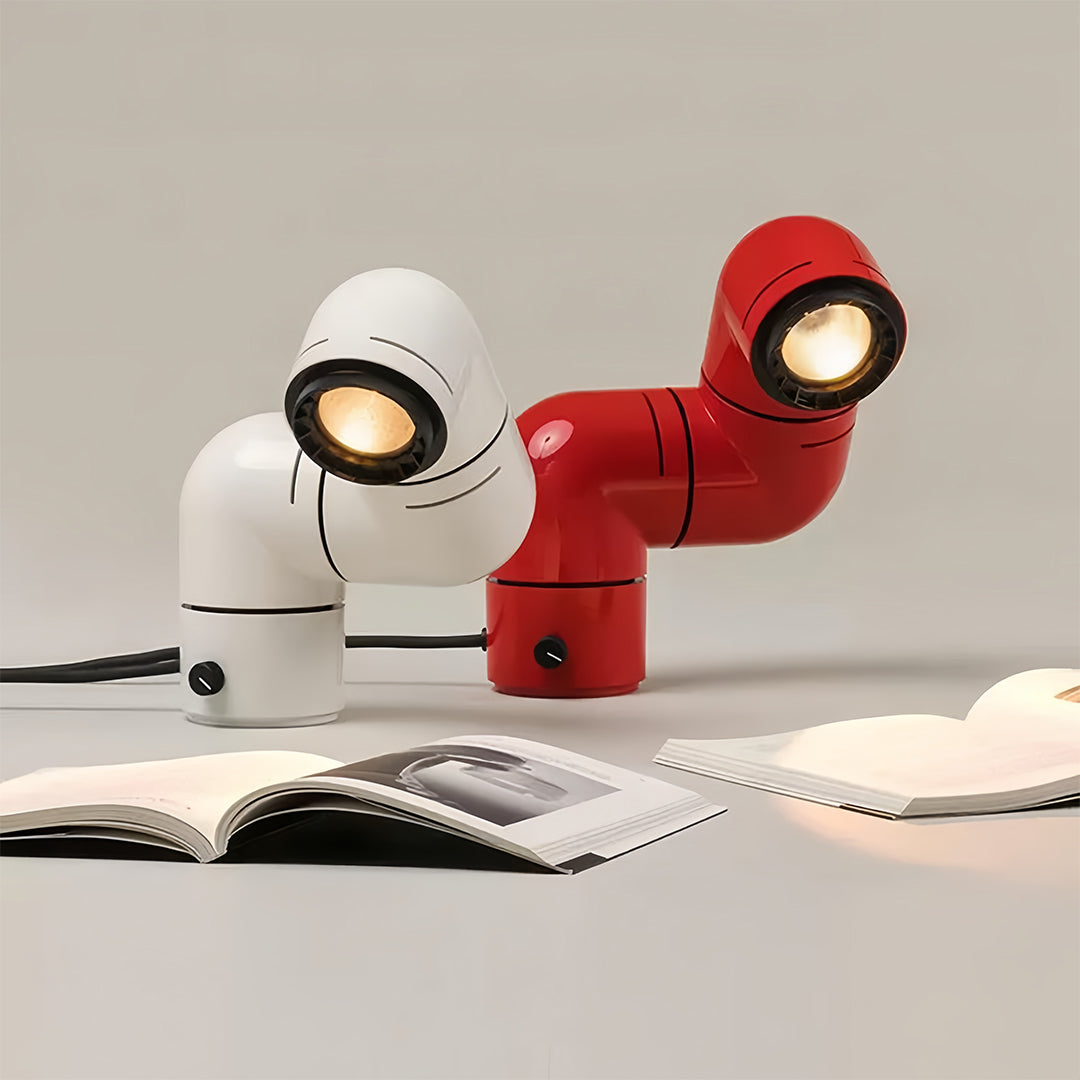 WINTHROP INDUSTRIAL PIPE ROTATING TABLE LAMP