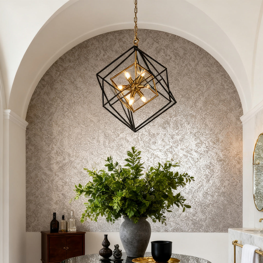 WINTHROP IRON TWIN-TONE SQUARE HANGING LIGHT