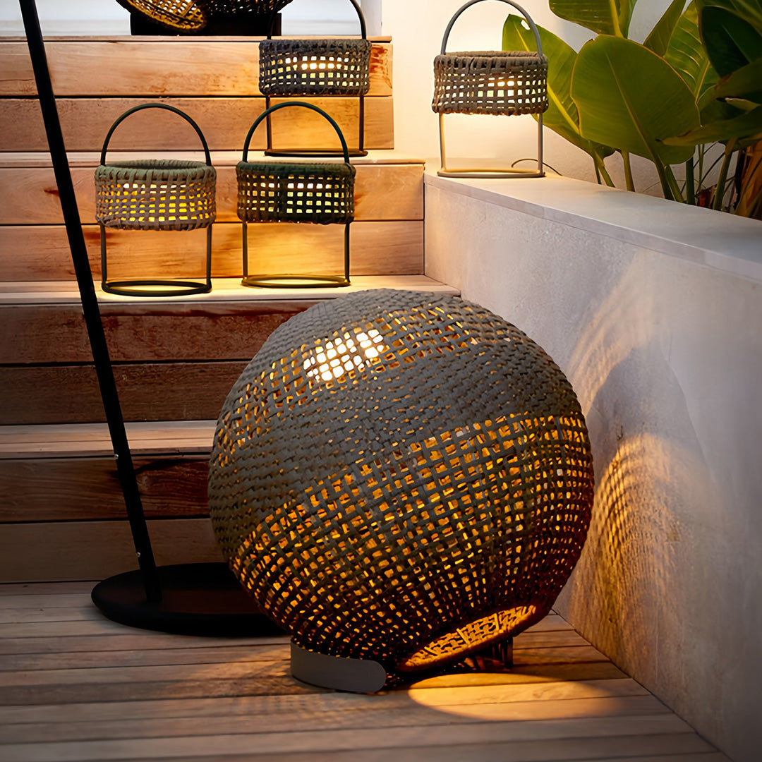RAVENHURST WOVEN GLOBE OUTDOOR LANTERN