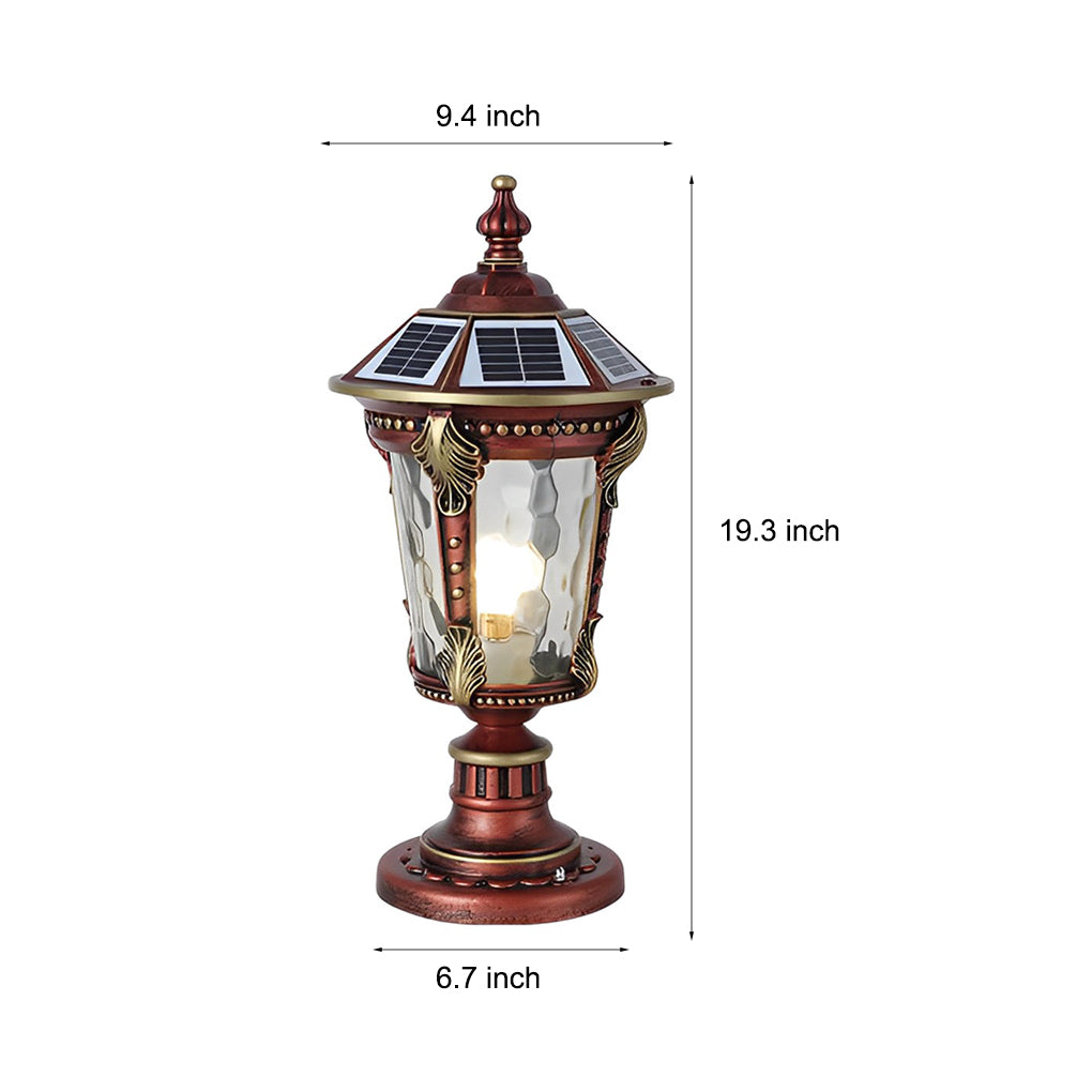 RAVENHURST SOLAR-POWERED STONE PILLAR LANTERN