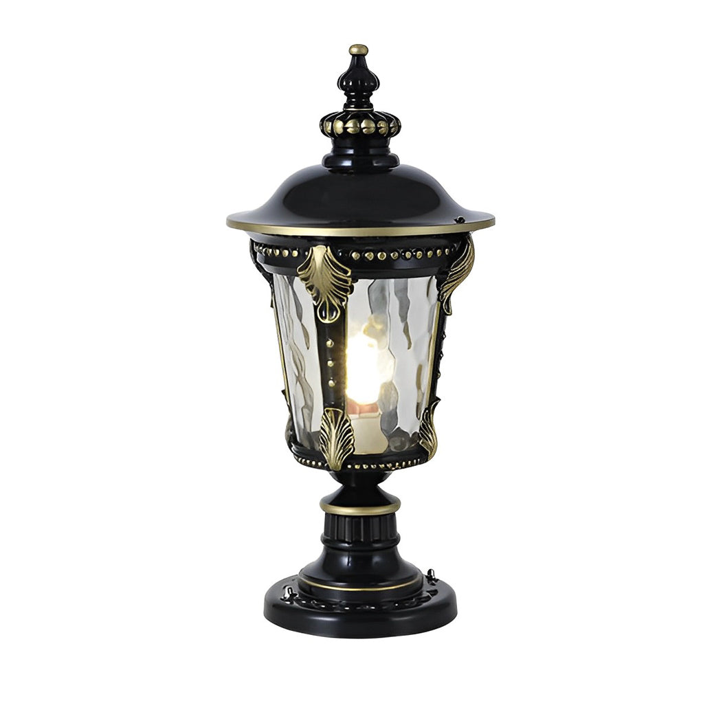 RAVENHURST SOLAR-POWERED STONE PILLAR LANTERN