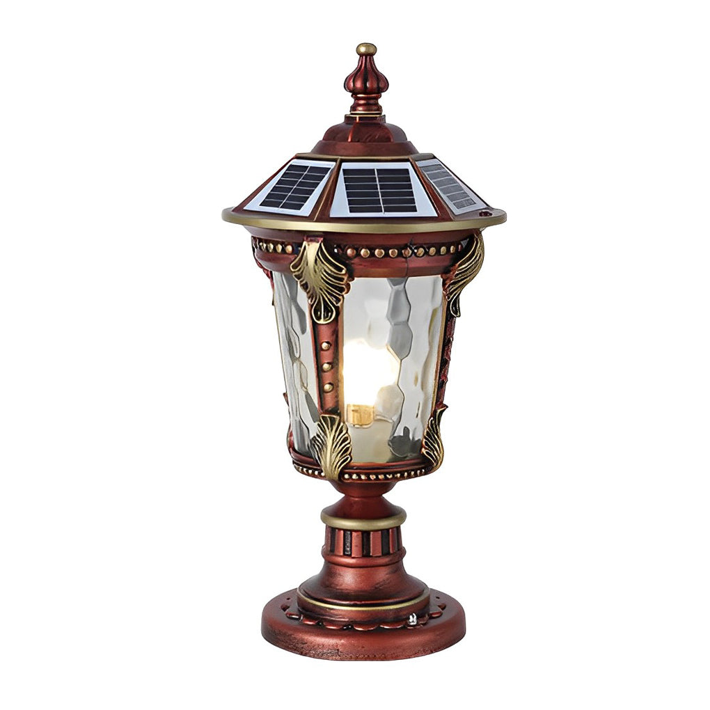 RAVENHURST SOLAR-POWERED STONE PILLAR LANTERN