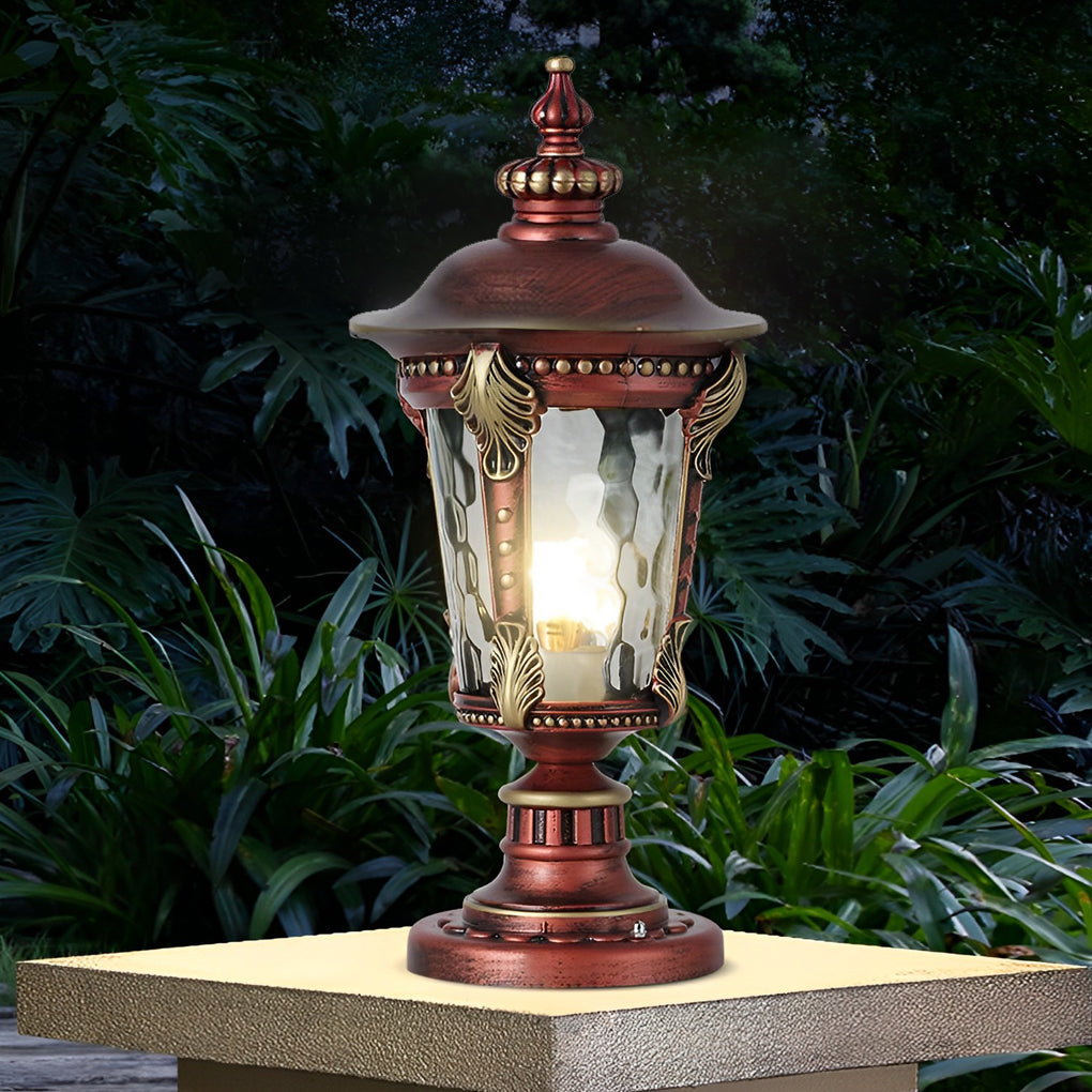 RAVENHURST SOLAR-POWERED STONE PILLAR LANTERN