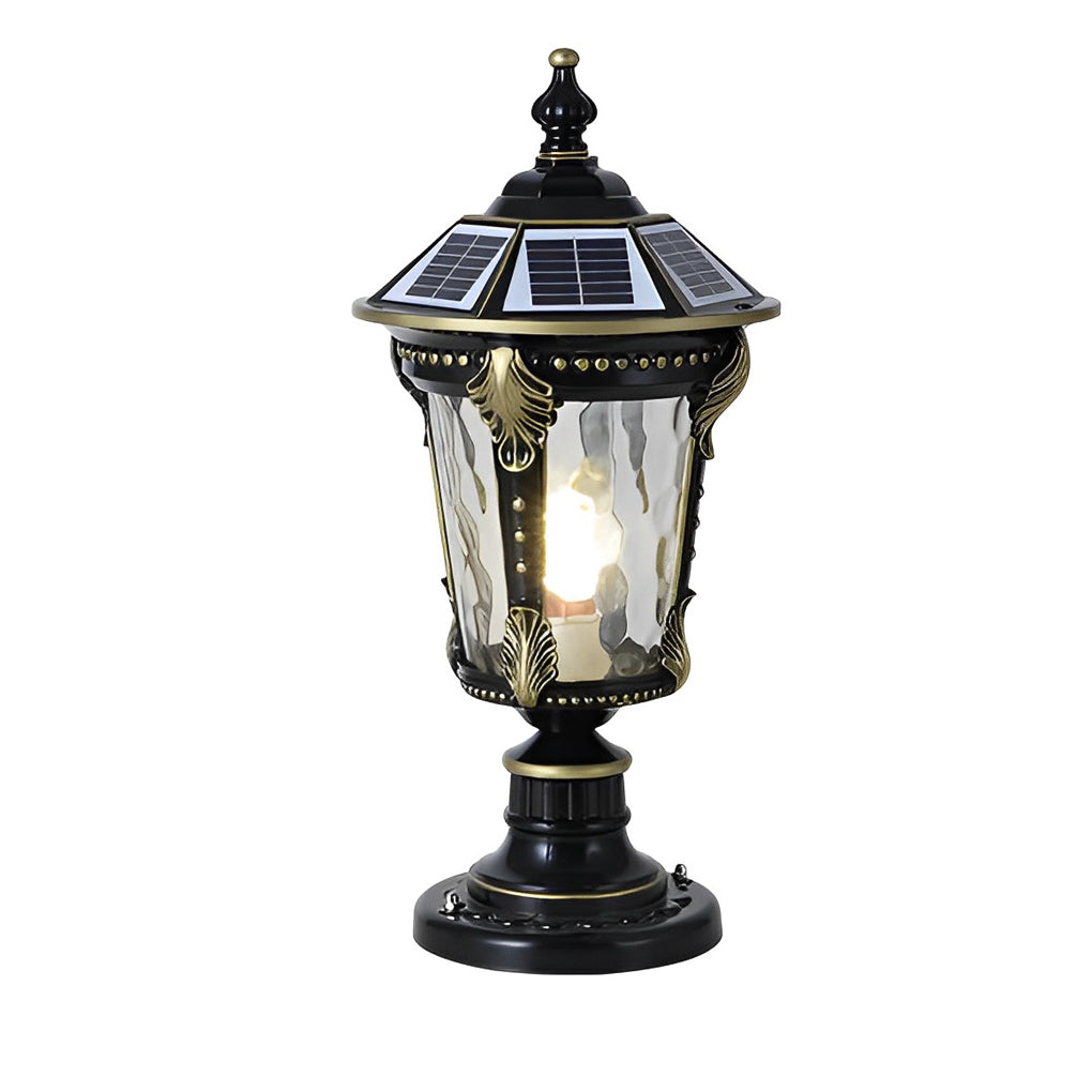 RAVENHURST SOLAR-POWERED STONE PILLAR LANTERN