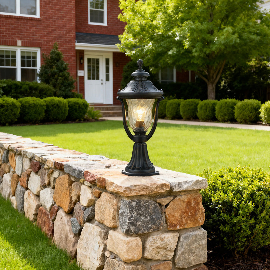 HEATHCLIFF ALUMINUM GARDEN COLUMN LANTERN WITH WEATHER-RESISTANT DESIGN