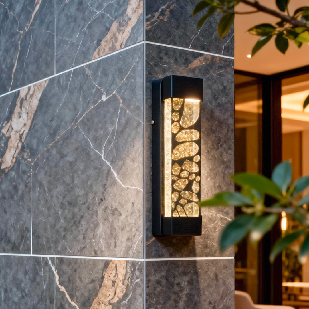 WINTERBOURNE CRYSTAL-ENCASED OUTDOOR LED WALL LANTERN