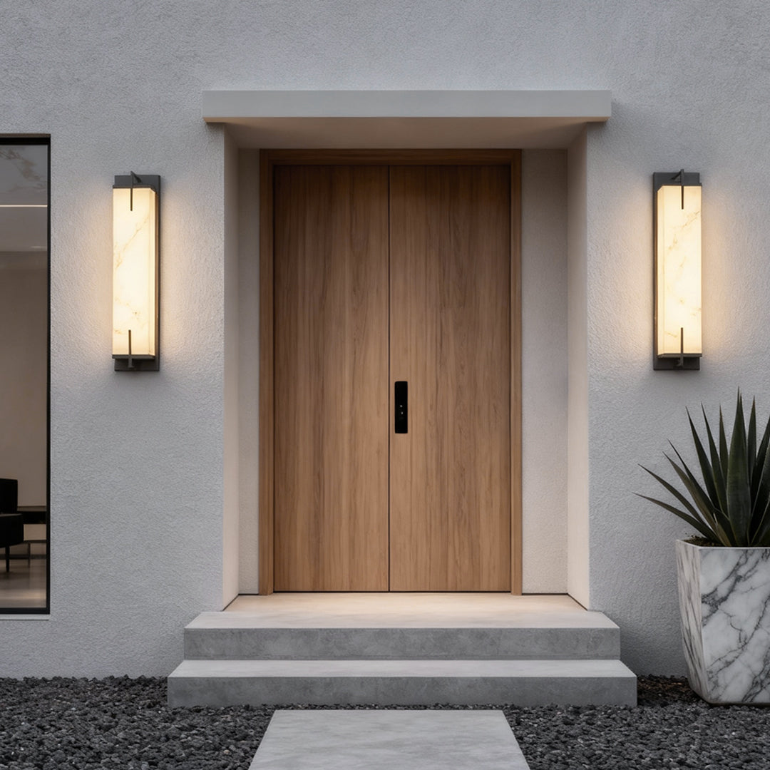 BRAMBLEWOOD SQUARE ALABASTER WALL LANTERN