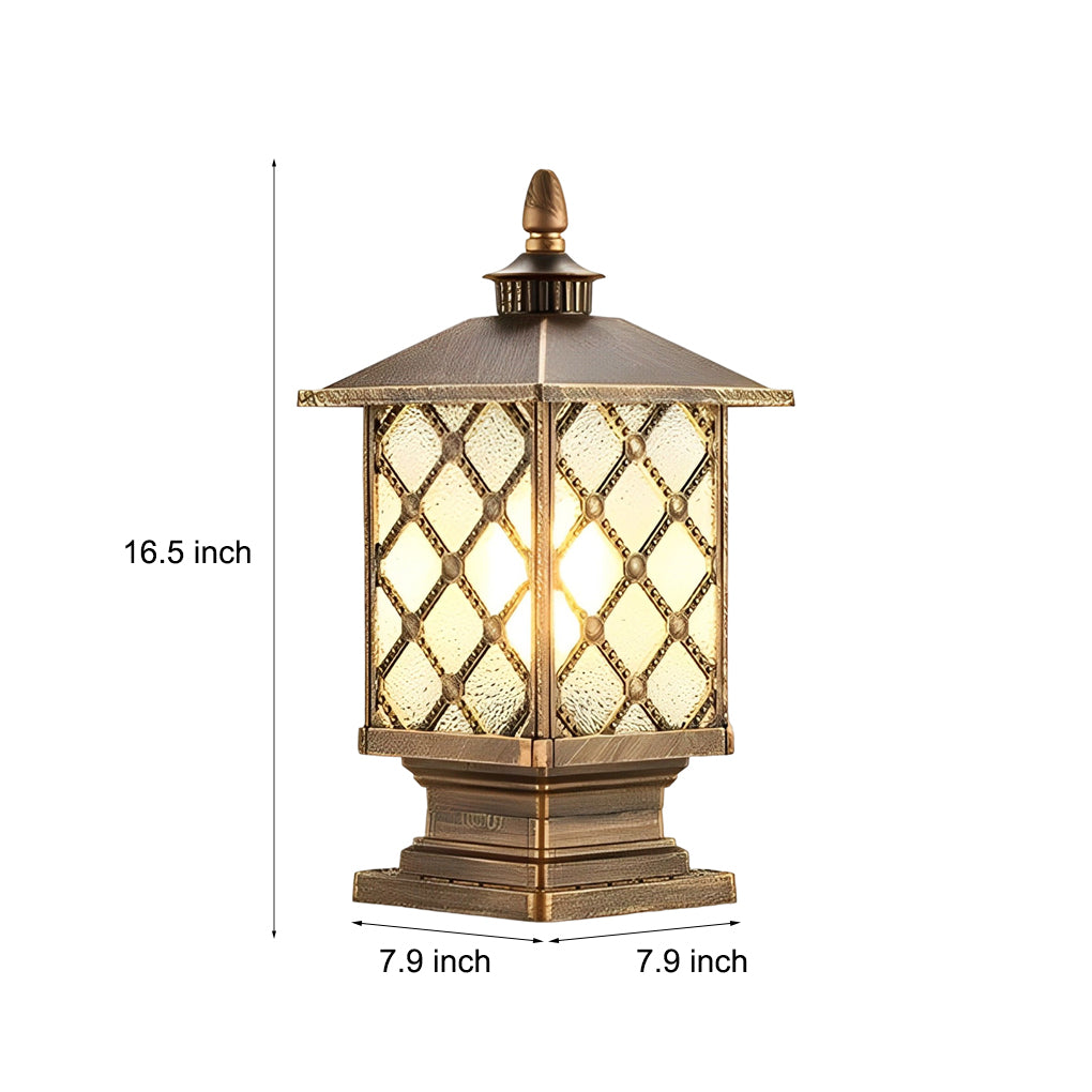 WINCHESTER VINTAGE IRON POST LANTERN - WATER-RESISTANT OUTDOOR ILLUMINATION