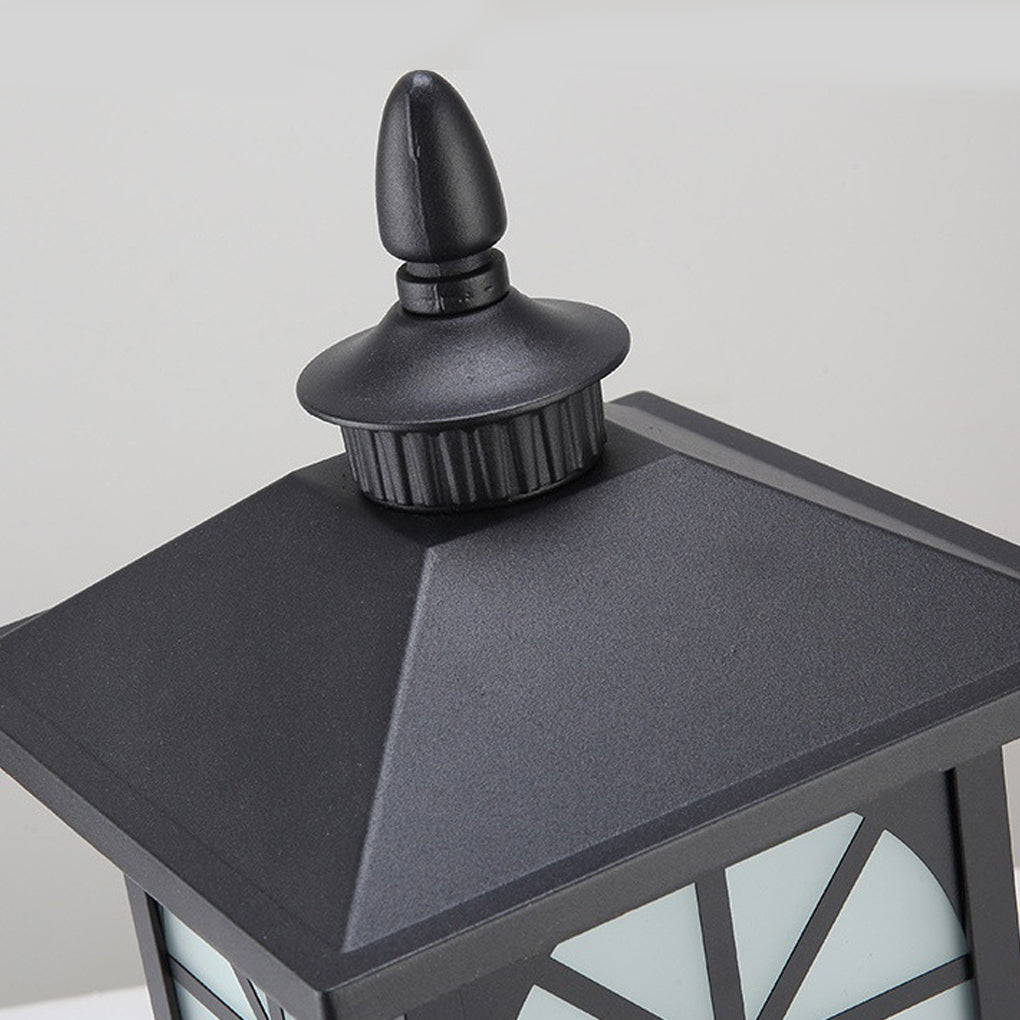 WINCHESTER VINTAGE IRON POST LANTERN - WATER-RESISTANT OUTDOOR ILLUMINATION
