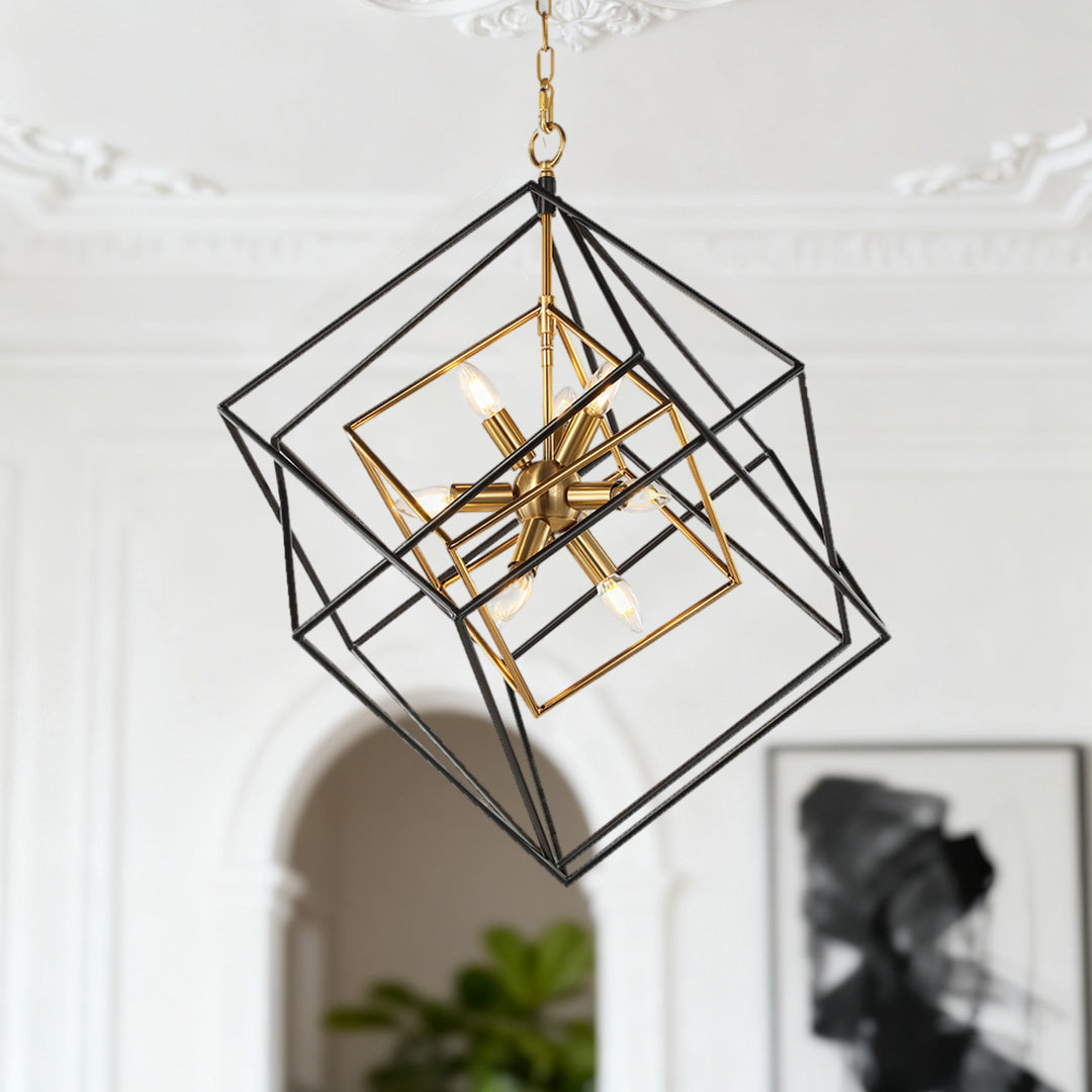 WINTHROP IRON TWIN-TONE SQUARE HANGING LIGHT
