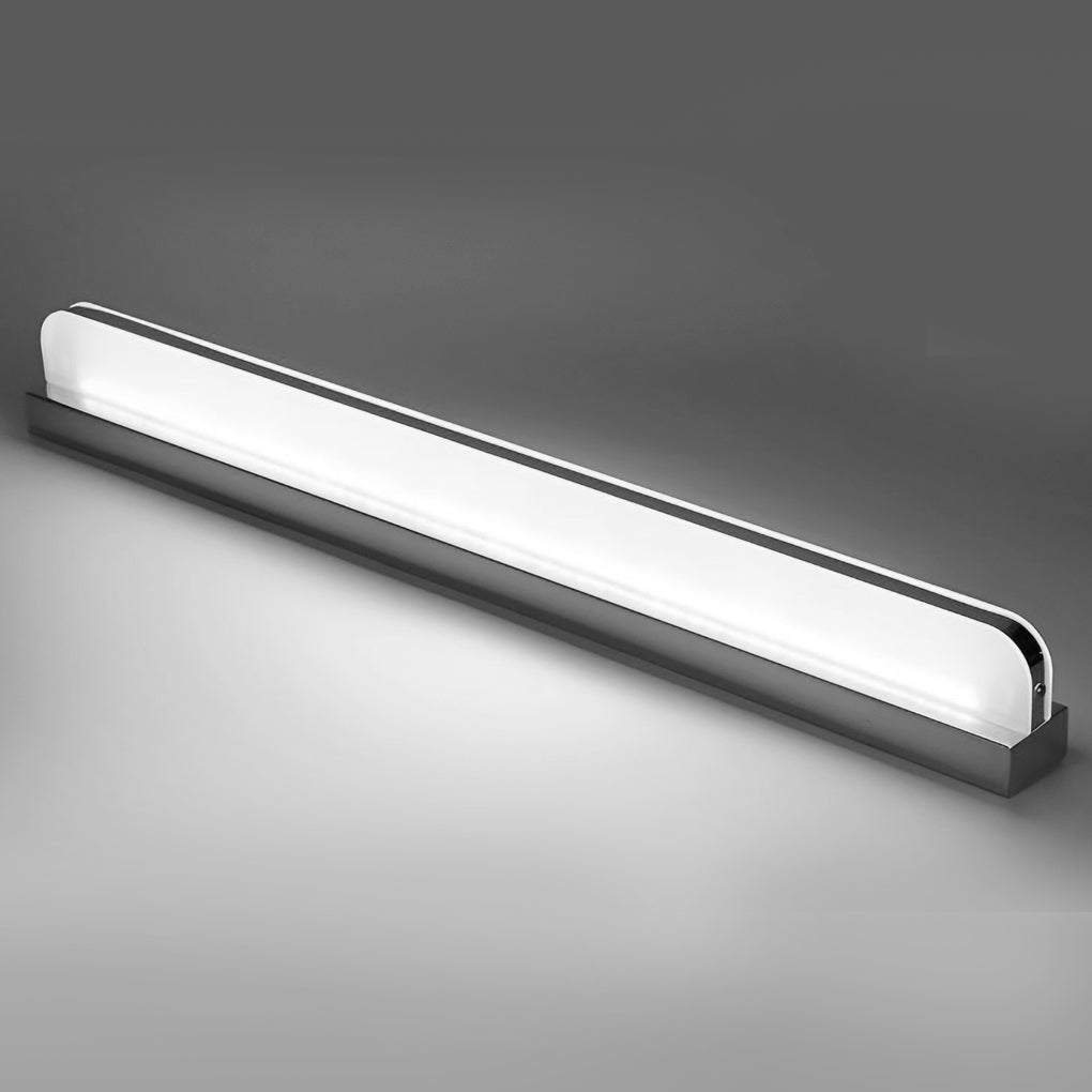 WHITECREST LED BATHROOM WALL LIGHT WITH MOUNTED PANEL AND POLISHED IRON ACCENTS