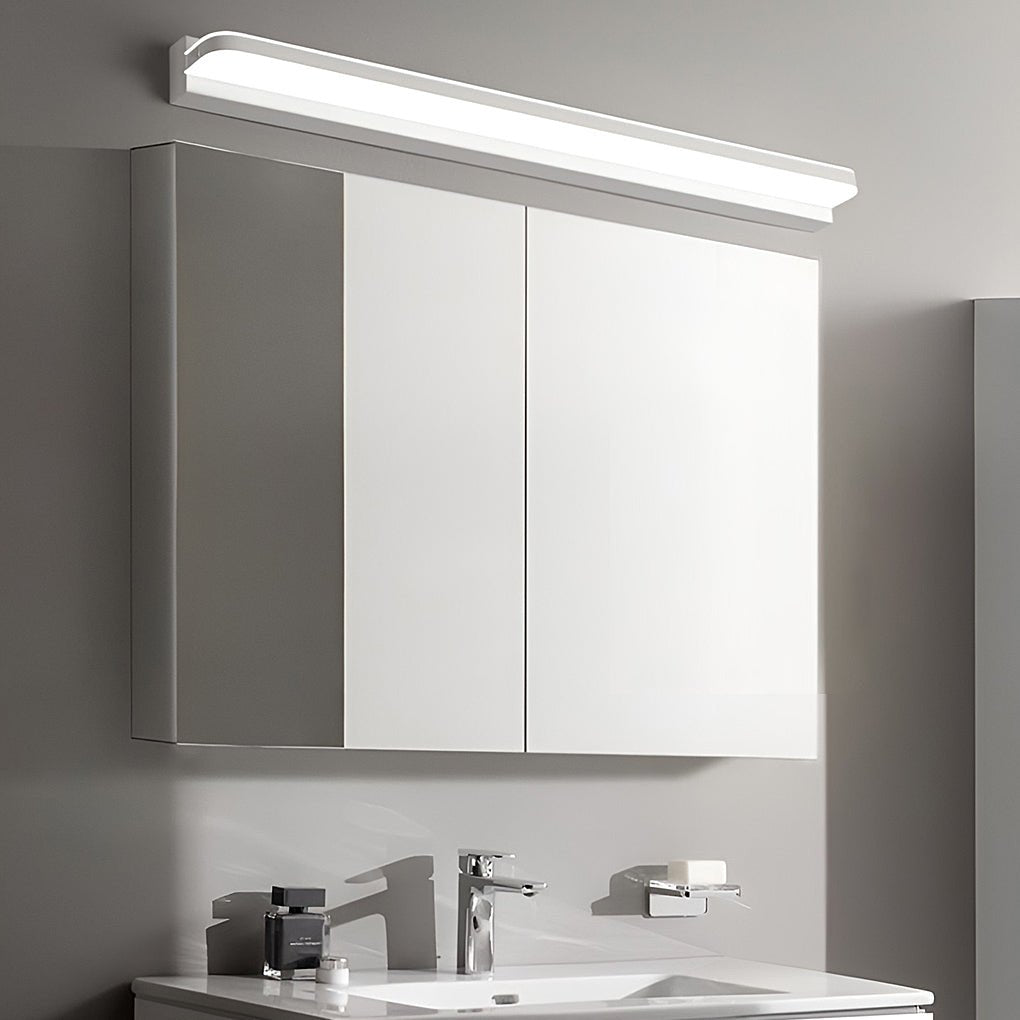 WHITECREST LED BATHROOM WALL LIGHT WITH MOUNTED PANEL AND POLISHED IRON ACCENTS