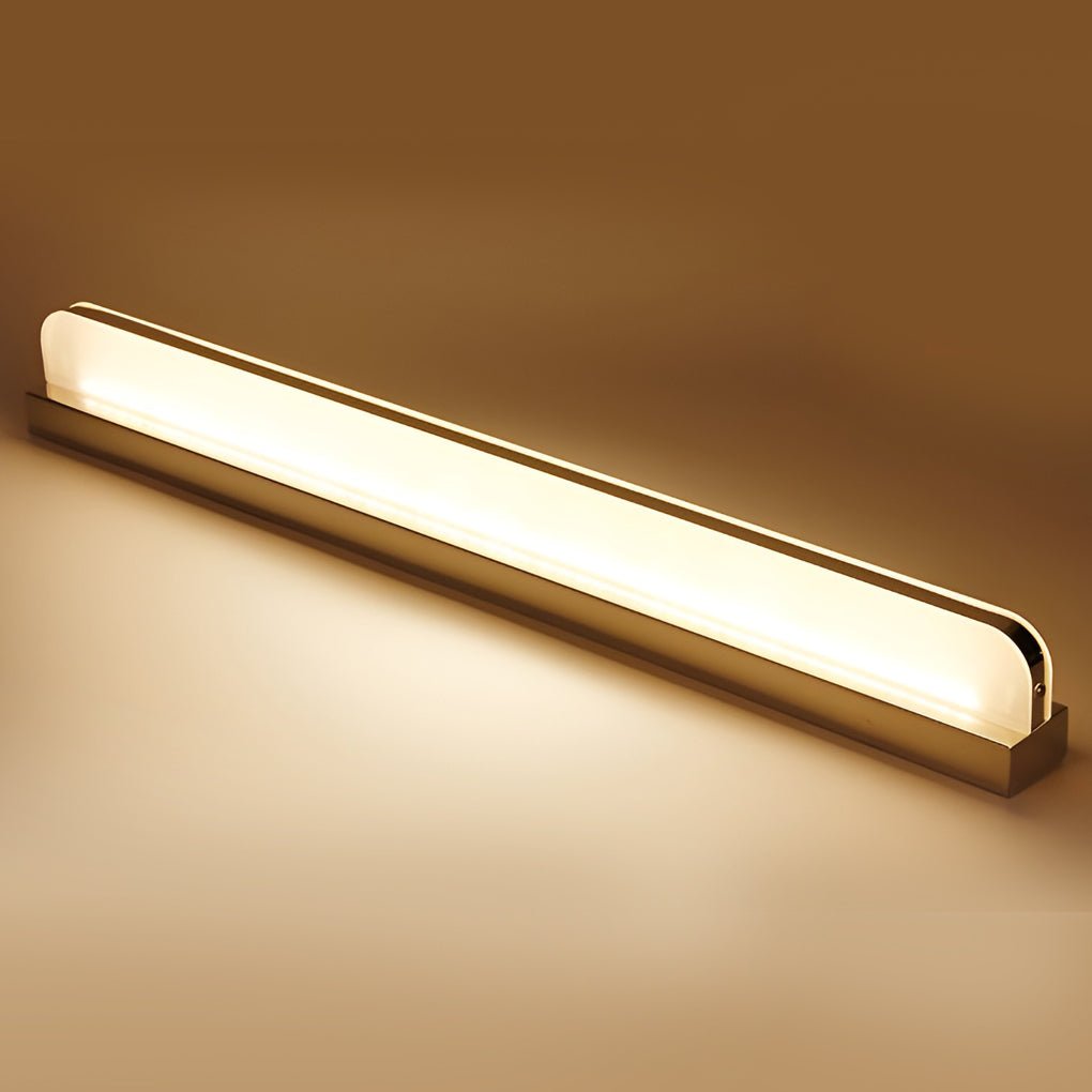 WHITECREST LED BATHROOM WALL LIGHT WITH MOUNTED PANEL AND POLISHED IRON ACCENTS