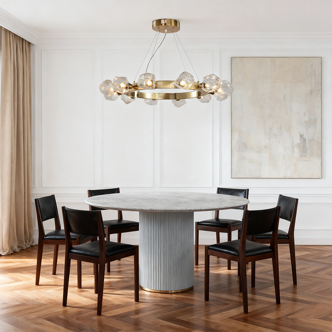 WINTHORPE GLEAMING ORB BRASS CHANDELIER