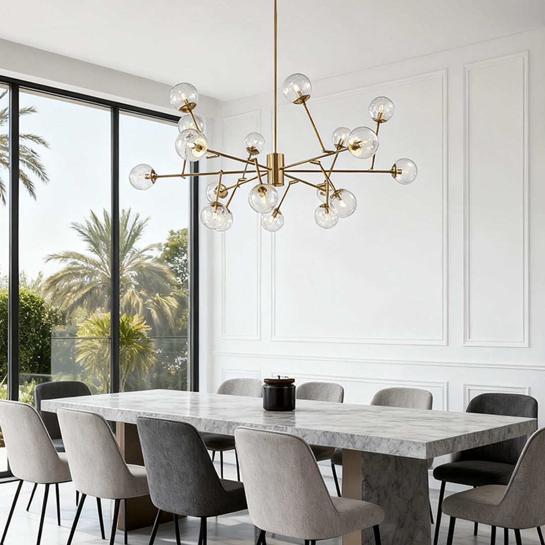 ASTRID ORBITAL CEILING LANTERN WITH CRYSTAL ORBS