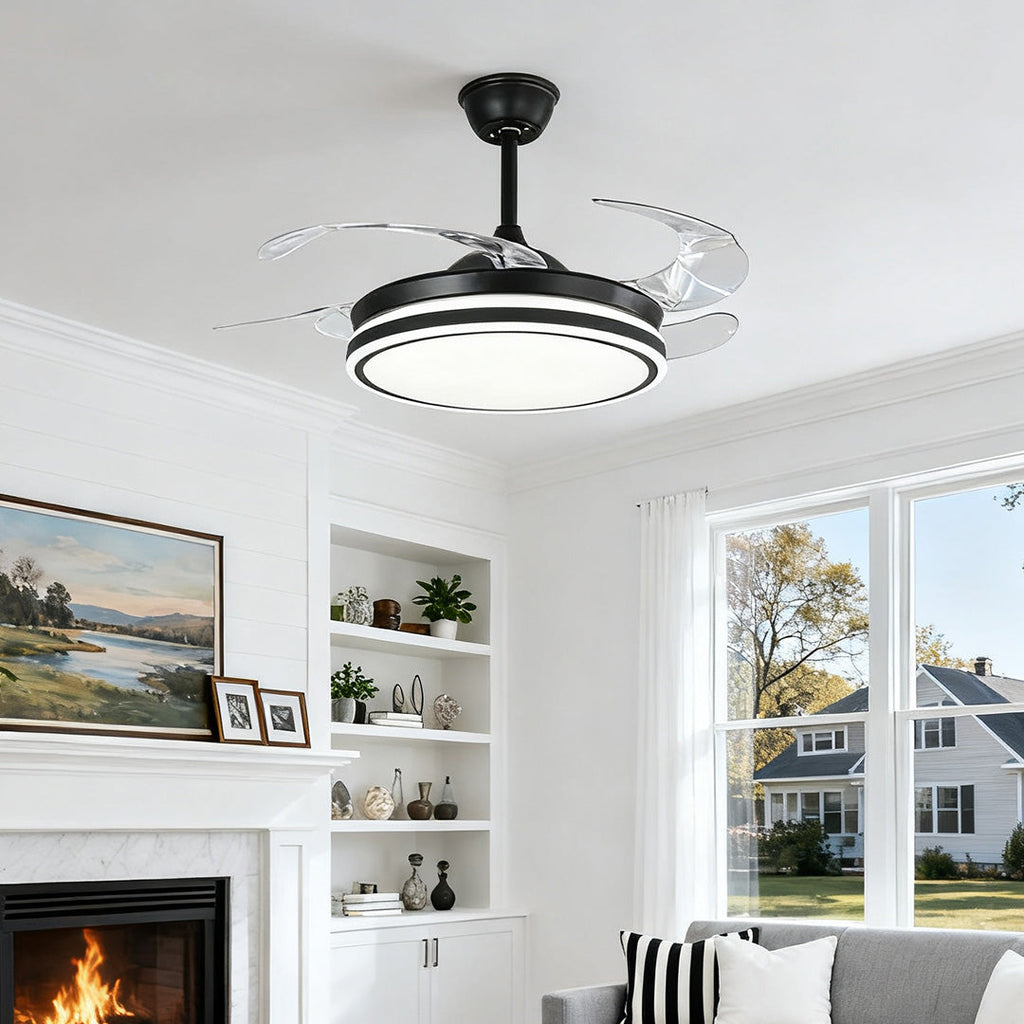 RAVENHURST AERIS BLACK CEILING FAN WITH ILLUMINATED REMOTE CONTROL