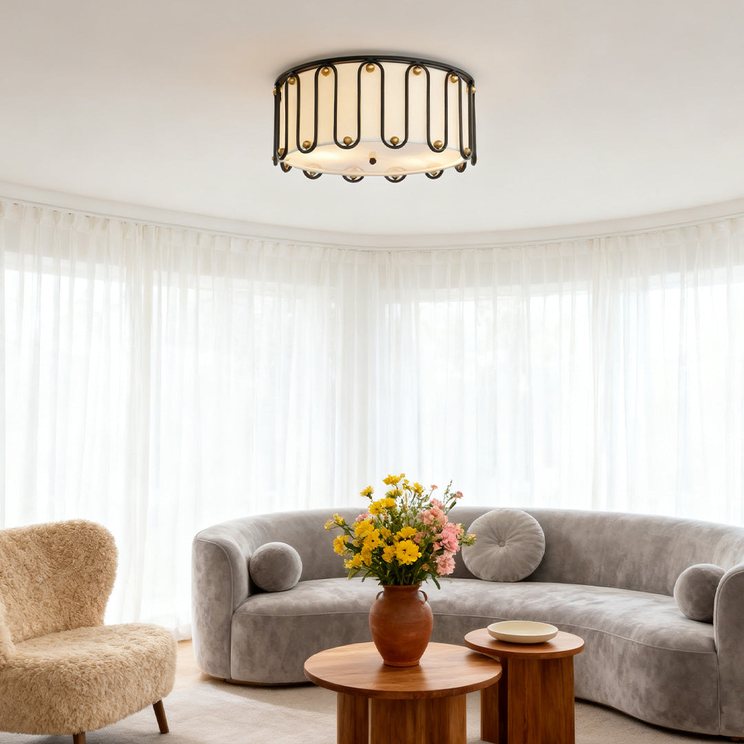 WINTHROP VINTAGE DRUM FLUSH CEILING LANTERN
