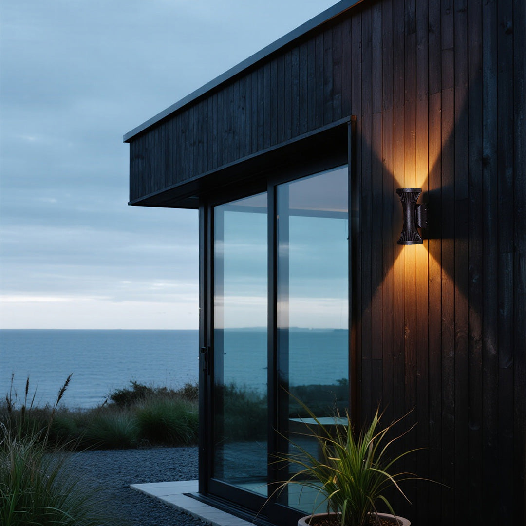 WINTERBOURNE CAST ALUMINUM OUTDOOR WALL LANTERN, WATER-RESISTANT NORDIC DESIGN