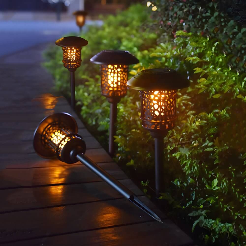 RAVENSCROFT FLAME-INSPIRED SOLAR PATHLIGHT, 22.4-INCH TOWER