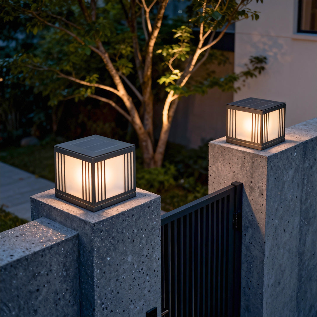 WINCHESTER COPPER SQUARE SOLAR GATE LANTERN