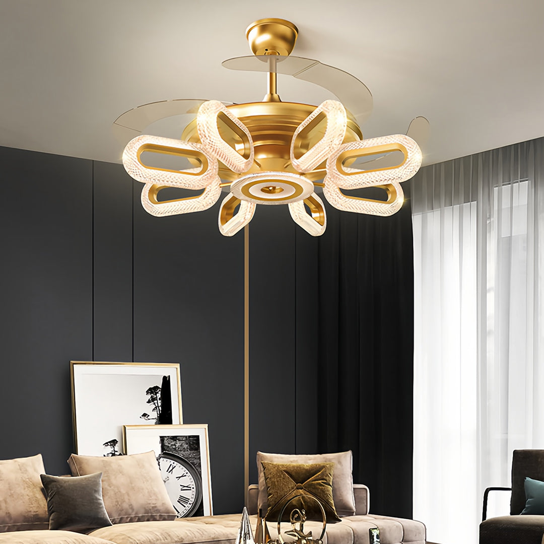 WINDSOR GOLDEN AURORA LED CEILING FAN LIGHTING