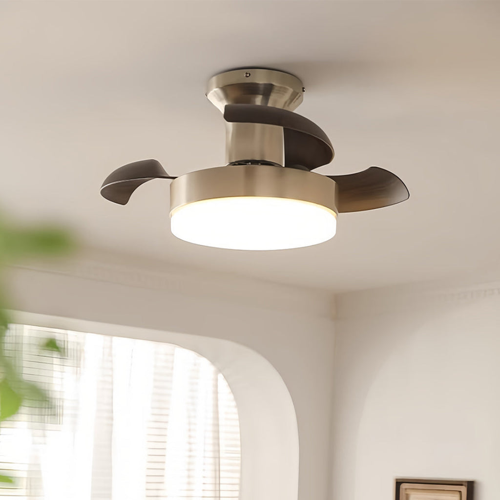 WINTHORPE SILVER 3-BLADE CEILING FAN LAMP WITH FRENCH RETRO ACCENTS
