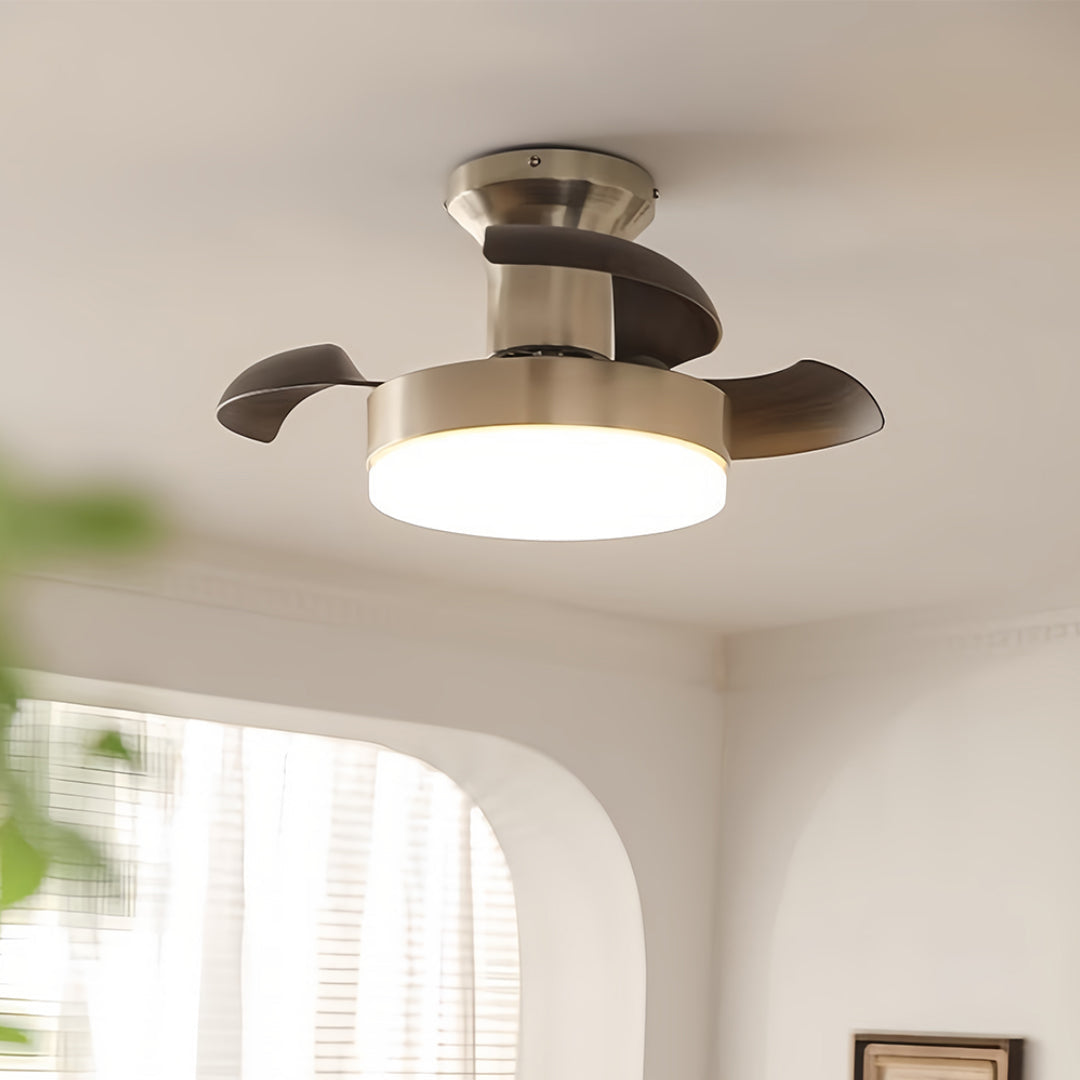 WINTHORPE SILVER 3-BLADE CEILING FAN LAMP WITH FRENCH RETRO ACCENTS