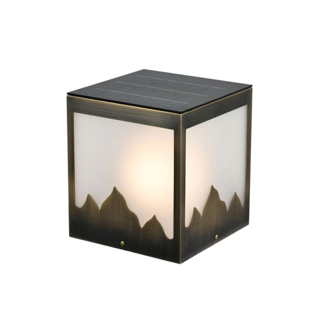 WINDSOR SOLAR SQUARE PILLAR ILLUMINATOR - WEATHERPROOF OUTDOOR LIGHT