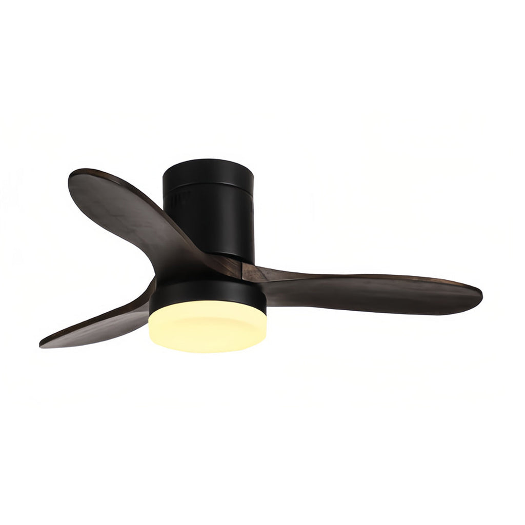 THORNBURY OAK TRIO CEILING FAN WITH LED ILLUMINATION AND REMOTE CONTROL